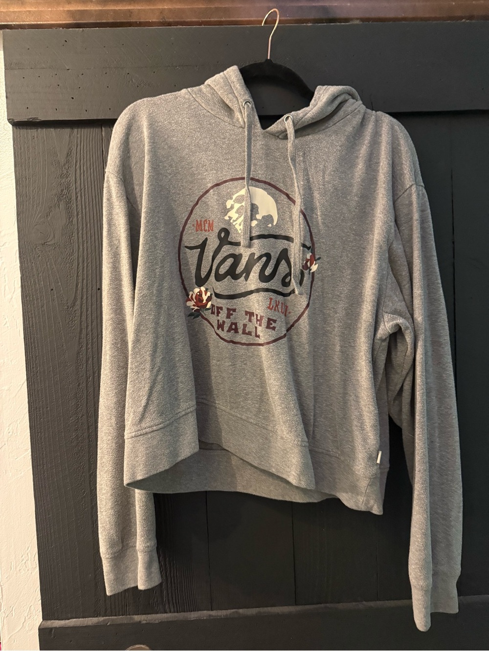 Vans Gray Logo Crewneck Hoodie with Graphic Emblem